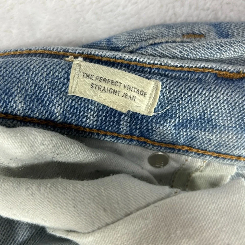 Madewell The Perfect Vintage Straight Jeans Mens Blue Denim Button Fly - 33X29.5